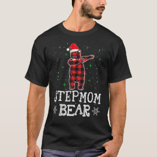 Camiseta Urso de Mãe Postiça Xadrez Vermelho Família Corres