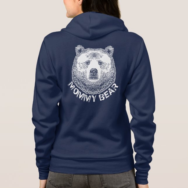 Camiseta Urso de mamãe, Ilustração Desenhada Mão (Verso)