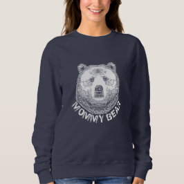 Camiseta Urso de mamãe, Ilustração Desenhada Mão