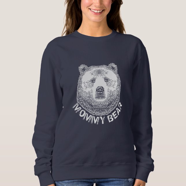 Camiseta Urso de mamãe, Ilustração Desenhada Mão (Frente)