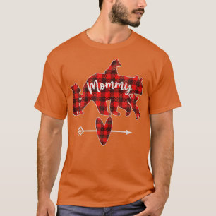 Camiseta Urso De Mamãe Vermelho Com 3 Cubos De Mamãe