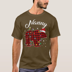Camiseta Urso de Nanny Xadrez Vermelha Correspondendo Buffa
