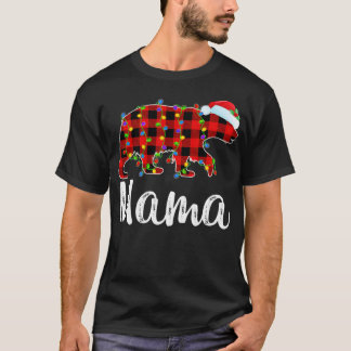 Camiseta Urso de Natal da Família de Xadrezes de Buffalo