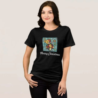 Camiseta Urso de Natal em Patchwork Caprichoso