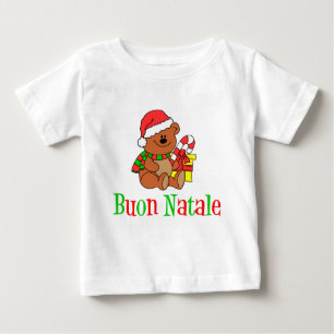 Camiseta Urso De Natal Italiano Para Crianças