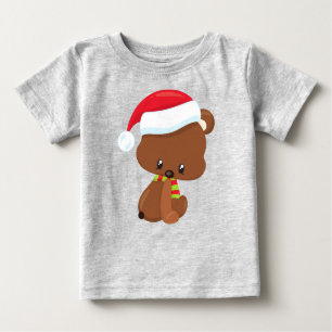 Camiseta Urso De Natal, Urso Bonito, Chapéu De Santa, Escar