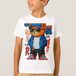 Camiseta Urso de Óculos de Sol Jaqueta de Ganga Rua Legal