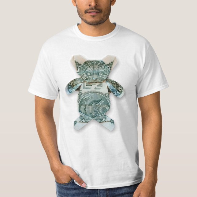 Camiseta Urso de Origami de Dinheiro (Frente)