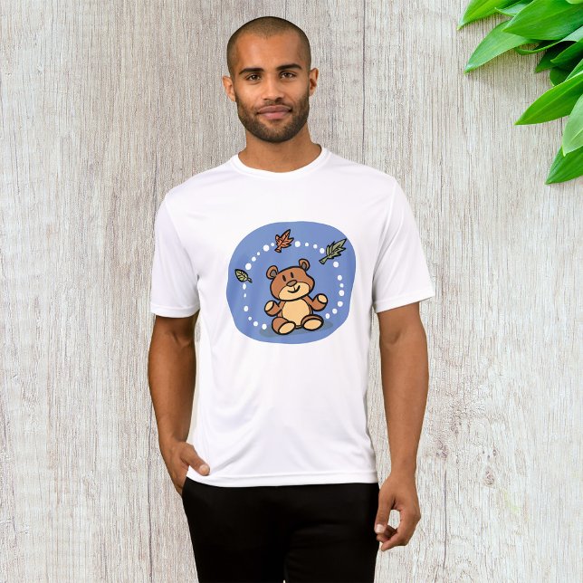 Camiseta Urso de outono com Folhas Chatas (Criador carregado)
