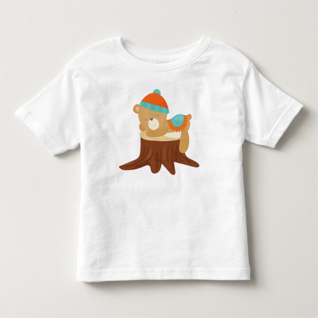 Camiseta Urso De Outono, Urso Dormindo, Urso Bonito, Bomba  (Frente)