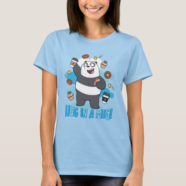 Camiseta Urso de Panda - Abraçar uma Caneca! (Frente)