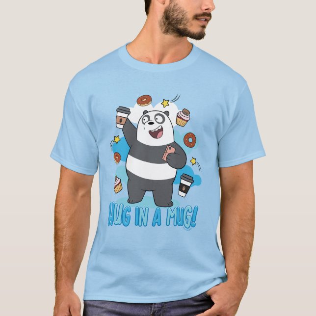 Camiseta Urso de Panda - Abraçar uma Caneca! (Frente)