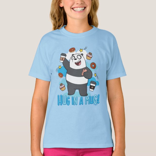 Camiseta Urso de Panda - Abraçar uma Caneca! (Frente)