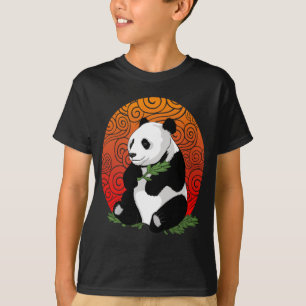 Camiseta Urso de panda artístico que come a ilustração d