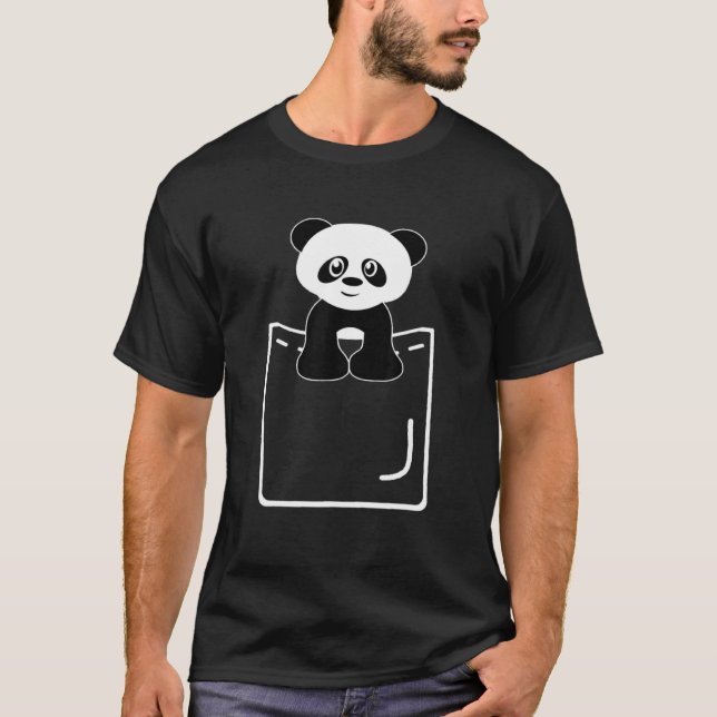 Camiseta Urso De Panda Bonito Em Crianças De Bolso (Frente)
