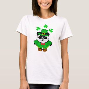 Camiseta Urso de Panda de Corte de Dia de São Patrício