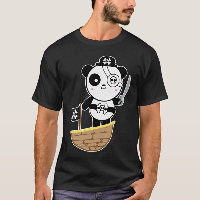 Camiseta Urso de panda do pirata (Frente)