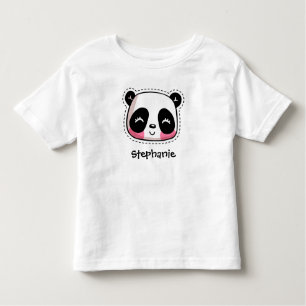 Camiseta Urso de Panda Kawaii Bonito com Nome Personalizado
