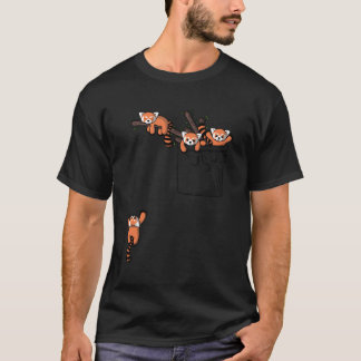 Camiseta Urso de Panda Vermelho Bonito Jogando Bolso