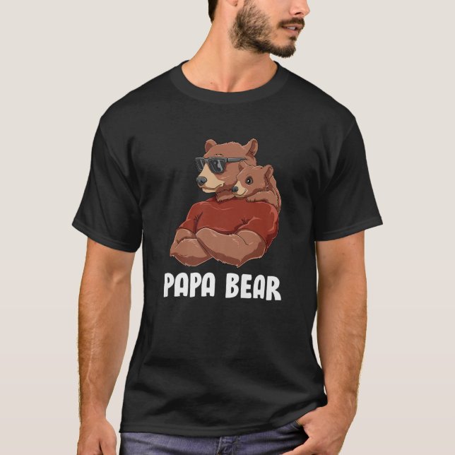 Camiseta Urso de Papá Bonito - Filhos Filhos Filhos Rapazes (Frente)