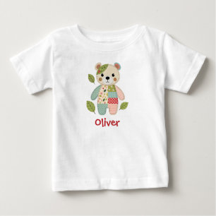 Camiseta Urso de Patchwork Fofo