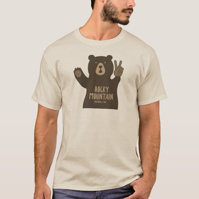 Camiseta Urso de Paz do Parque Nacional Rocky Mountain (Frente)