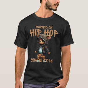 Camiseta Urso De Pé De Pé De Pé De Pá Celebrando Hip Hop De