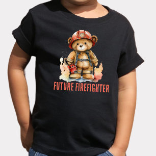 Camiseta Urso de pelúcia aguarela de futuro bombeiro 