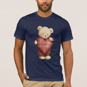 Camiseta Urso de Pelúcia com Coração Vermelho