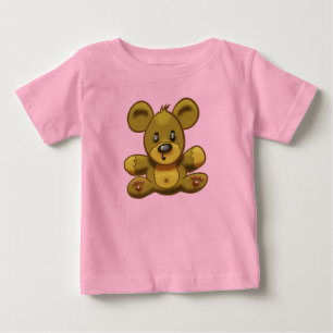Camiseta Urso de pelúcia de menina bebê rosa