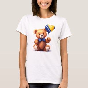 Camiseta urso de pelúcia e bandeira da Bósnia e Herzegovina