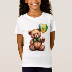 Camiseta urso de pelúcia e Santo Vincent e bandeira de Gran