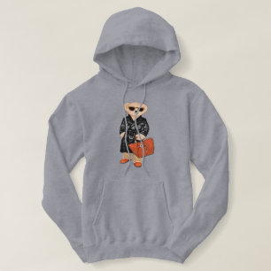 Camiseta Urso de pelúcia elegante moda trench coat urso