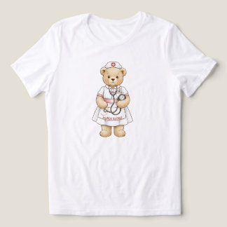 Camiseta Urso de pelúcia enfermeira personalizado Nome Enfe