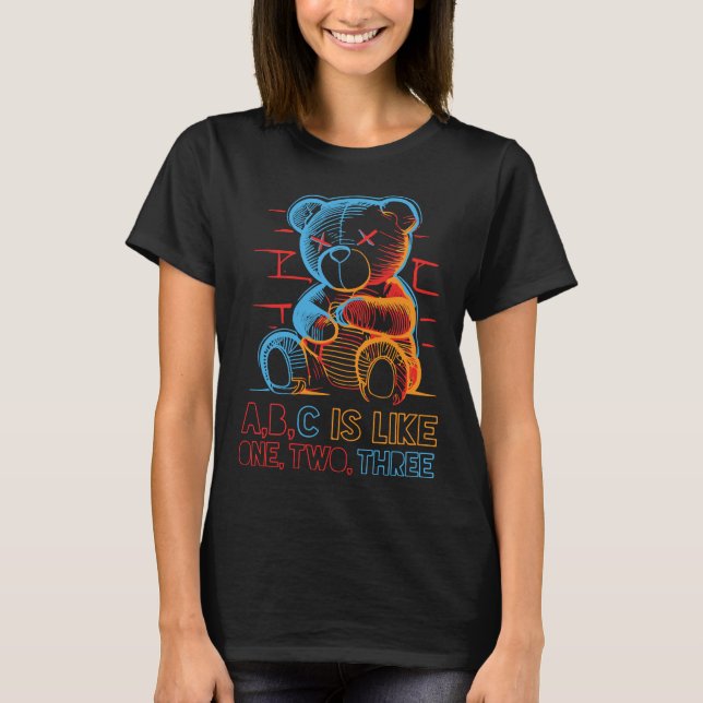 Camiseta Urso de pelúcia Neon ABC (Frente)