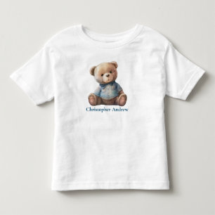 Camiseta Urso de Pelúcia Personalizado Bebê Menino Presente