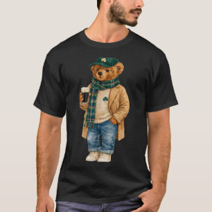 Camiseta Urso de pelúcia sortudo dia de são patrício irland