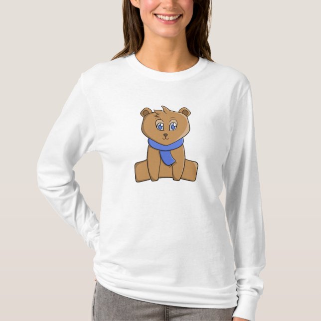 Camiseta Urso de pelúcia vestindo lenço azul (Frente)