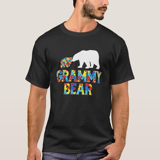 Camiseta Urso de quebra-cabeça Grammy de conscientização so (Frente)