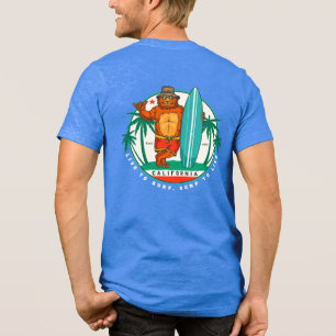 Camiseta Urso de Surf Californiano Divertido Fundado em 185
