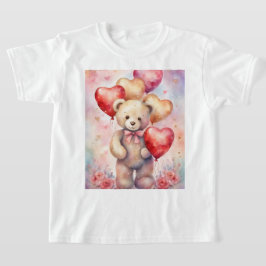 Camiseta Urso de Teddy Bonito com Balões de Aniversário