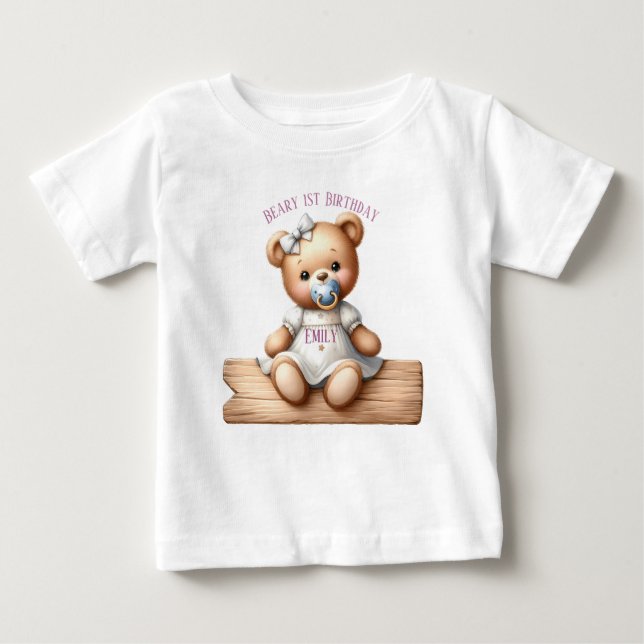 Camiseta Urso de Teddy Bonito com Balões e Presentes (Frente)
