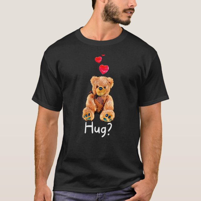 Camiseta Urso de Teddy Bonito com Corações Abrindo (Frente)