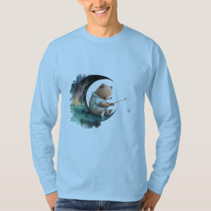 Camiseta Urso de Teddy Bonito na Lua, Urso de Cartoons Empu