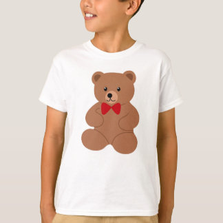 Camiseta Urso de Teddy Castanho Bonito com Torneio de Arco