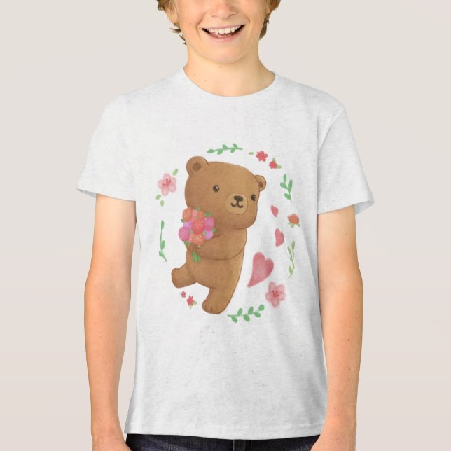Camiseta Urso de Teddy com Flores (Frente)