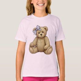 Camiseta Urso de Teddy com um Arco Lilac