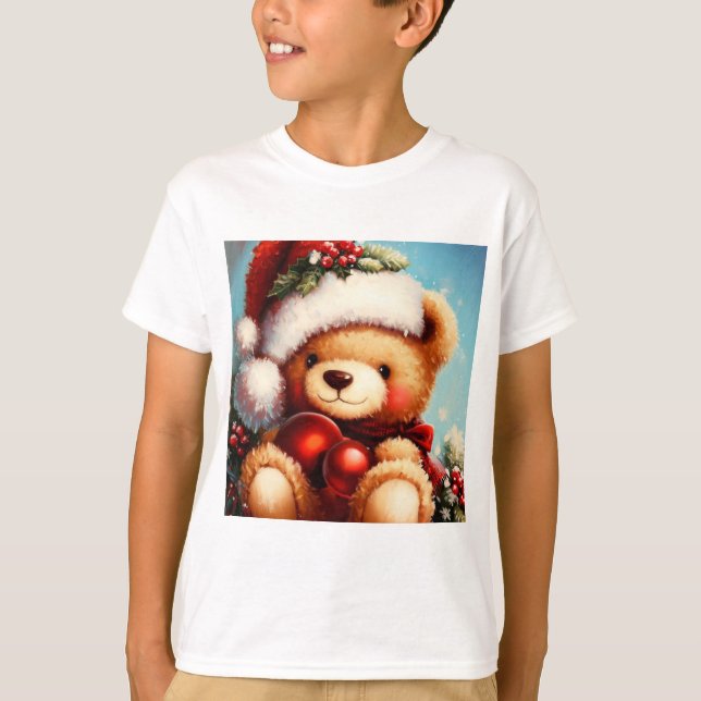 Camiseta Urso de Teddy de Natal 4 (Frente)