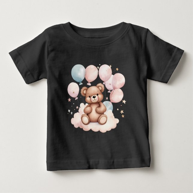 Camiseta Urso de Teddy do Balão de Aquarela (Frente)