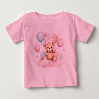 Camiseta Urso de Teddy do Balão de Aquarelas Cachorro na Nu